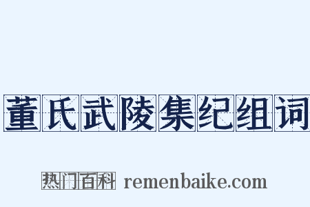 董氏武陵集纪组词是什么意思的图片